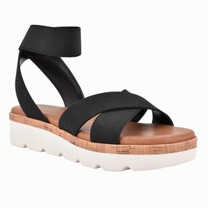 Nine West Bounce Flat Sandals - Black - Ireland (NL6329058)